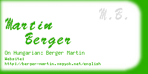 martin berger business card